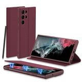 Luxury Flip Leather Magnetic Case With Bracket Stand For Samsung Galaxy S23 Ultra Plus