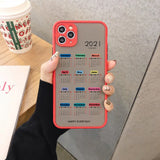 2021 Calendar TPU Hard Shockproof Case for iPhone 12 11 Series