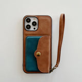 Luxury Wallet Strap Leather Case for iPhone 13 12 11 Pro Max