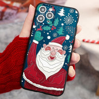 3D Relief Emboss Christmas Cartoon Phone Case For iPhone 12 & 11 Series