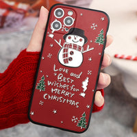3D Relief Emboss Christmas Cartoon Phone Case For iPhone 12 & 11 Series