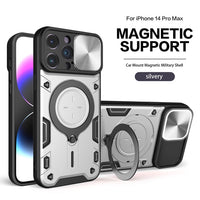 Luxury Magnetic Rotate Ring Bracket Holder Camera Slide Shockproof Case For iPhone 14 13 12 series