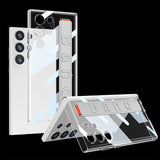 Shockproof Transparent Hard PC Soft TPU Case with Wristband For Samsung Galaxy S23 series