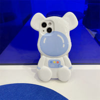 Cute Cartoon 3D Astronaut Bear Camera Protection Case for iPhone 13 12 11 Pro Max