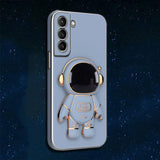 Electroplated Astronaut Folding Stand Camera Protection Case for Samsung Galaxy S22 S21 S20 Ultra Plus