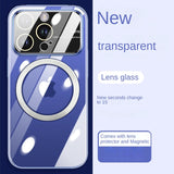 Luxury Transparent Slim Magsafe Magnetic Hard PC Case With Lens Protection For iPhone 14 13 12 series