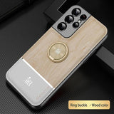 Wood Pattern Magnet Shockproof Case For Samsung Galaxy S21 S20 Note 20 Series