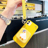 Couple Wallet Card Bag Soft Silicone Case for iPhone 12 11 XS Series