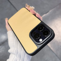 Luxury Shockproof Hard PU Leather Silicone Case For iPhone 14 13 12 series