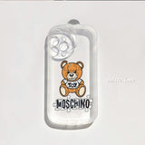 Trendy Cute Fashion Bear Silicone Case For iPhone 14 13 12 series