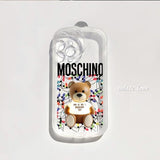 Trendy Cute Fashion Bear Silicone Case For iPhone 14 13 12 series