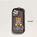 Trendy Cute Fashion Bear Silicone Case For iPhone 14 13 12 series